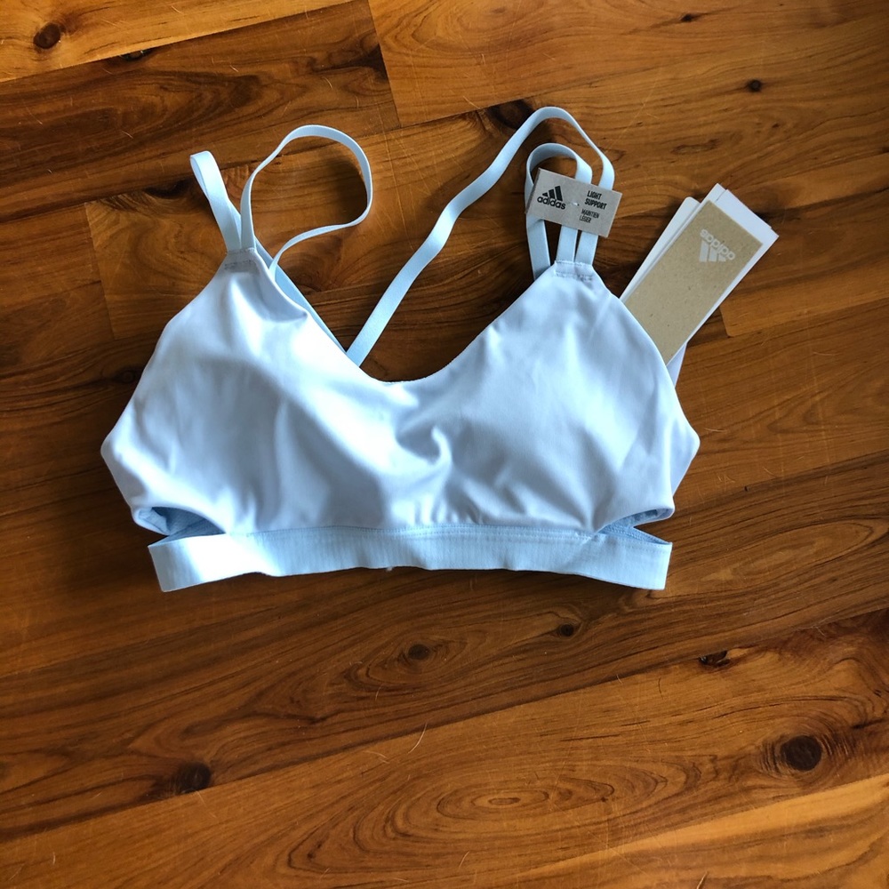 Light Blue Adidas Strappy Sports Bra